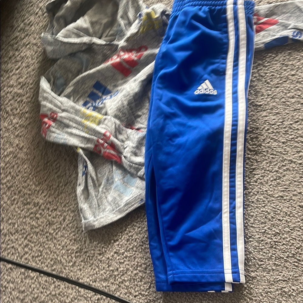 Adidas Kids Blue & Gray Track Set